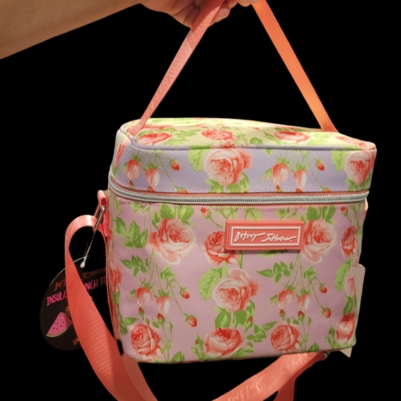 Betsey Johnson Handbags - Betsey Johnson Pink Floral Insulated Lunch Bag